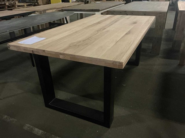 Massieve naturel eetkamertafel 180 cm - afbeelding 2 van  4