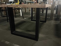 Massieve naturel eetkamertafel 180 cm - afbeelding 3 van  4