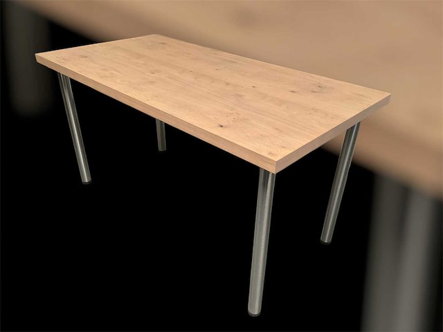 Massieve tafel met verstelbare rvs poten - afbeelding 1 van  5