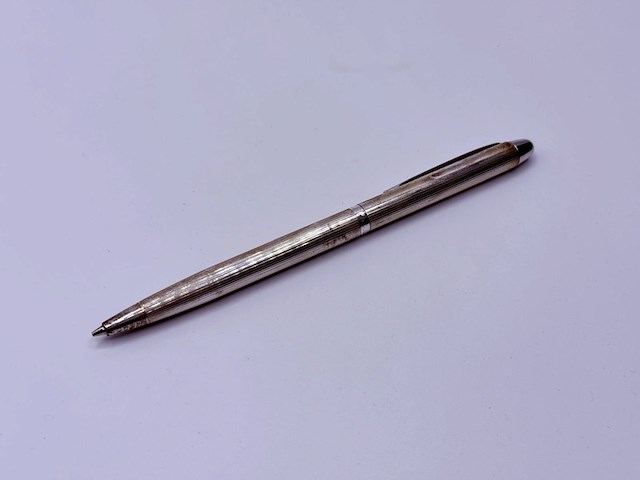 Massieve zilveren balpen - montblanc barleycorn model - afbeelding 1 van  5