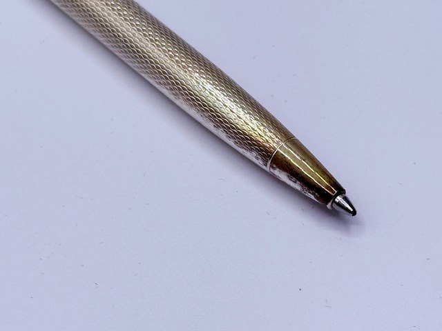 Massieve zilveren balpen - montblanc barleycorn model - afbeelding 2 van  5