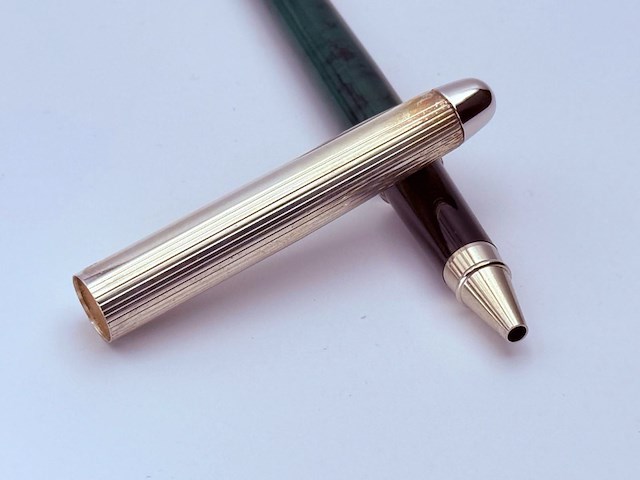Massieve zilveren balpen - montblanc barleycorn model - afbeelding 1 van  5
