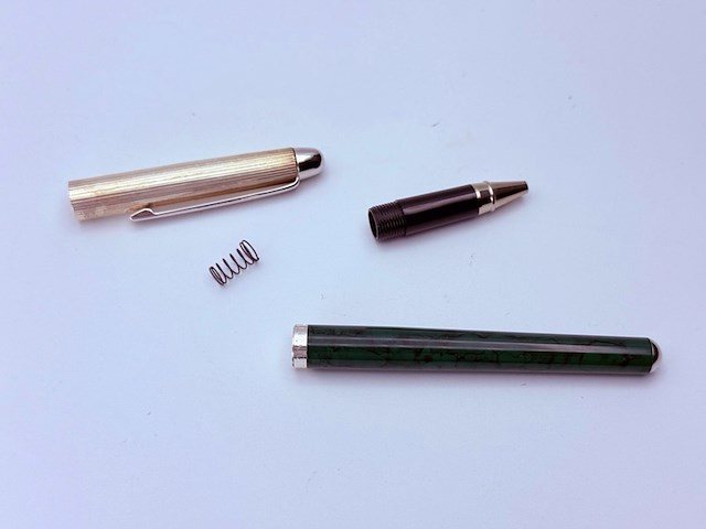 Massieve zilveren balpen - montblanc barleycorn model - afbeelding 3 van  5