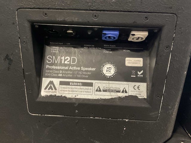 Master-audio sm12d set á 2 stuks actieve luidsprekers - afbeelding 3 van  4