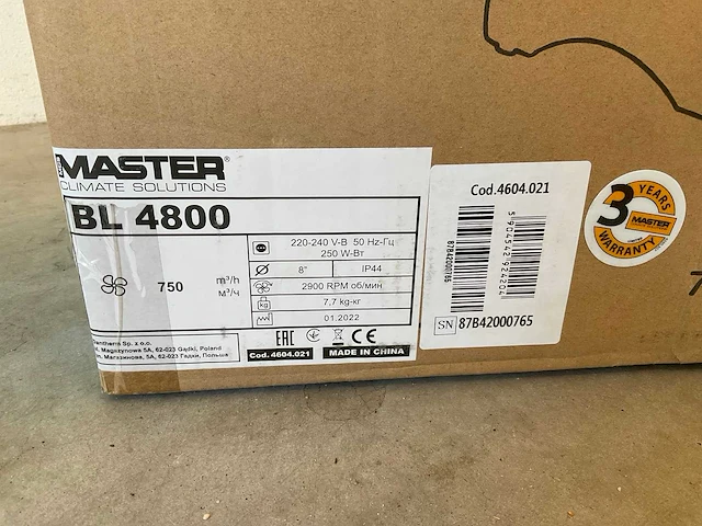 Master bl 4800 ventilator - afbeelding 2 van  2