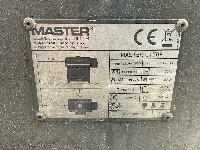 Master ct50p heteluchtkachel / houtgestookte werkplaatskachel. - afbeelding 5 van  13