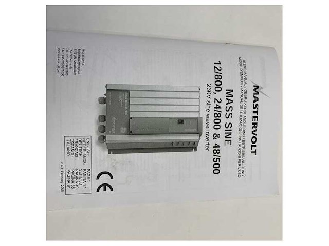 Mastervolt mass sine wave inverter 12v - 800w - 24010800 - afbeelding 7 van  9