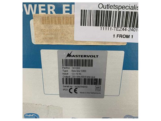 Mastervolt mass sine wave inverter 12v - 800w - 24010800 - afbeelding 8 van  9