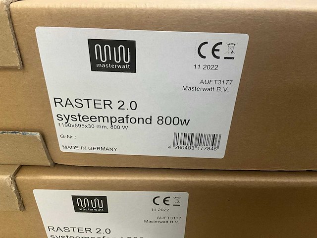 Masterwatt infraroodpaneel raster 2.0 systeemplafond 600x1200mm 800w - afbeelding 4 van  6