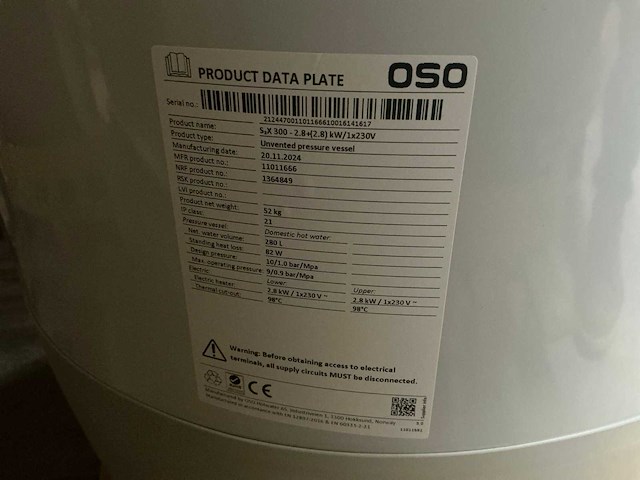 Masterwatt oso s2x 300 boiler - afbeelding 7 van  7
