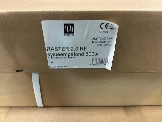 Masterwatt raster 2.0 rf infraroodpaneel 1190x595mm - afbeelding 2 van  2
