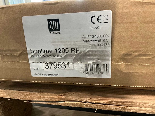 Masterwatt sublime 1200 rf radiator 750x500x80mm - afbeelding 2 van  3