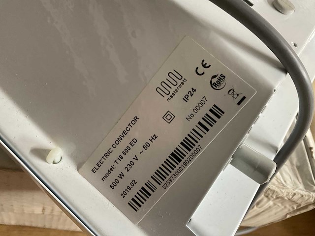 Masterwatt t18 500 e.d. elektrische convectorkachel (3x) - afbeelding 2 van  2
