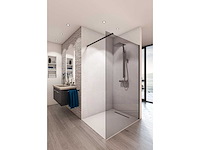 Mat zwart inloopdouche 140x198 cm - afbeelding 1 van  1