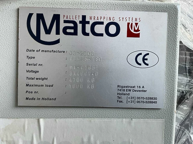 Matco alc45+tsd verpakkingslijn - afbeelding 17 van  18