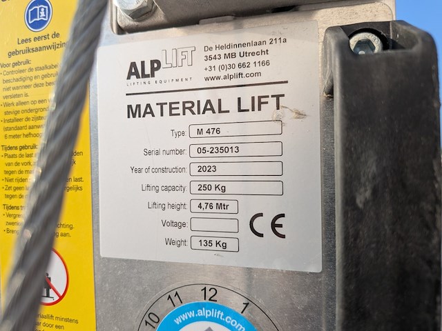 Materiaallift alp lift, m 476, bouwjaar 2023 - afbeelding 2 van  12