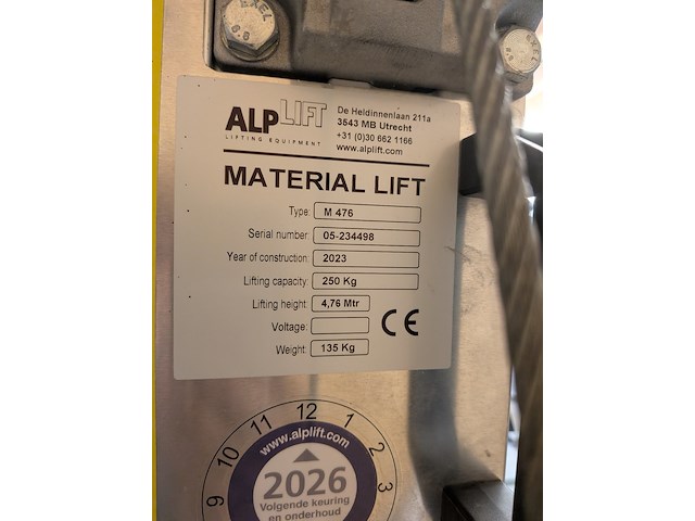Materiaallift alp lift, m 476, bouwjaar 2023 - afbeelding 6 van  9