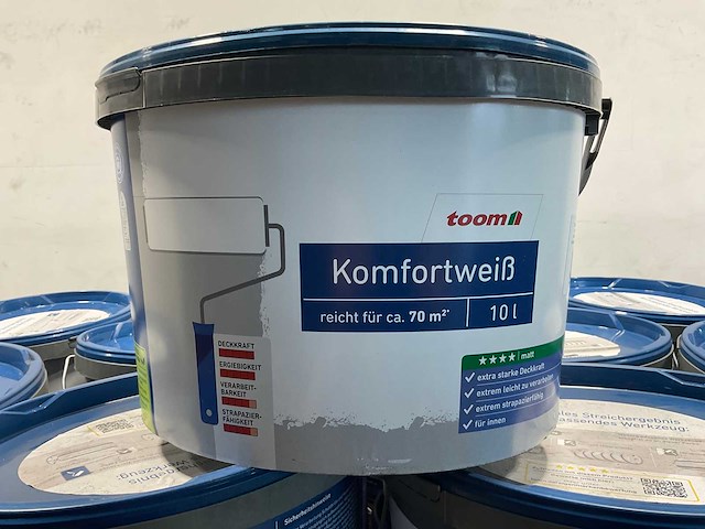 Matte muur- en plafondverf - 10 liter - wit (10x) - afbeelding 1 van  4
