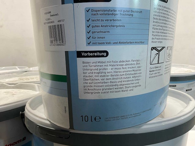 Matte muur- en plafondverf - 10 liter - wit (10x) - afbeelding 5 van  9