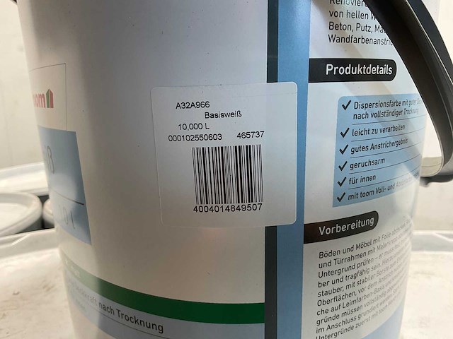 Matte muur- en plafondverf - 10 liter - wit (10x) - afbeelding 6 van  9
