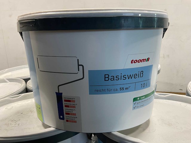 Matte muur- en plafondverf - 10 liter - wit (19x) - afbeelding 1 van  2