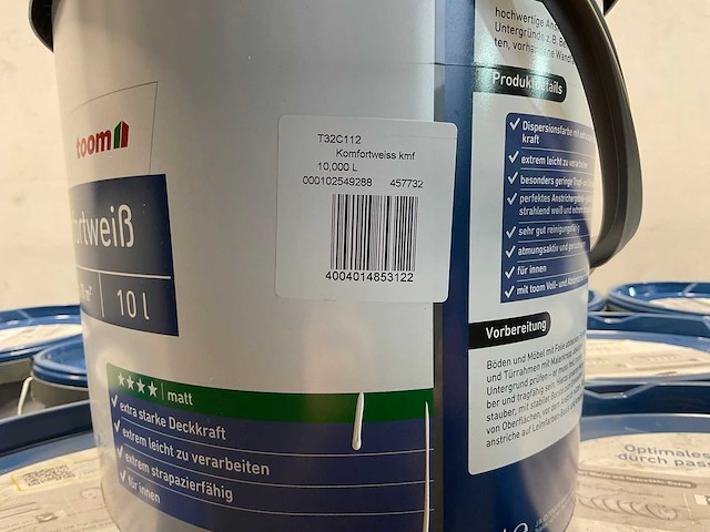 Matte muur- en plafondverf - 10 liter - wit (20x) - afbeelding 6 van  9