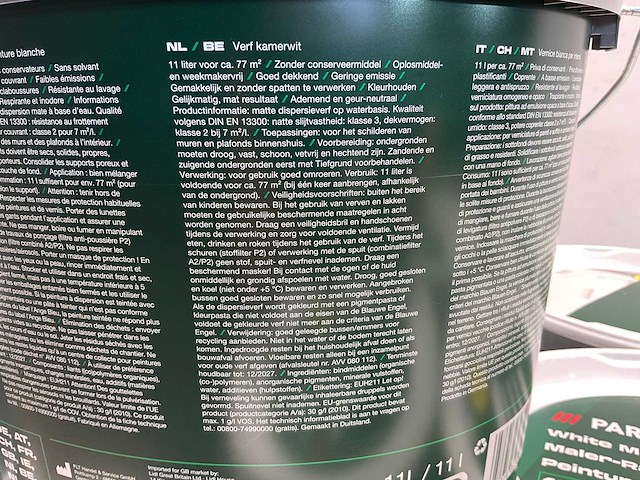 Matte muur- en plafondverf - 11 liter - wit (20x) - afbeelding 8 van  10