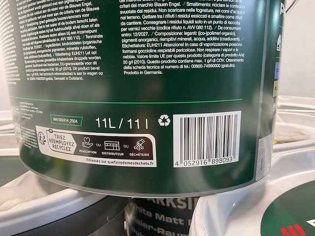 Matte muur- en plafondverf - 11 liter - wit (40x) - afbeelding 9 van  9