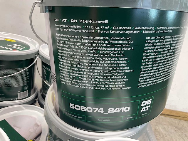 Matte muur- en plafondverf - 11 liter - wit (40x) - afbeelding 3 van  9