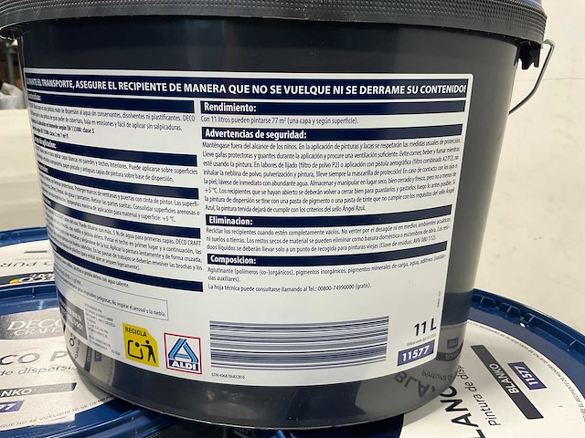 Matte muur- en plafondverf - 11 liter - wit (40x) - afbeelding 4 van  8