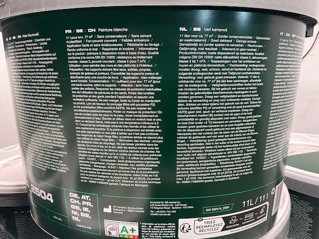 Matte muur- en plafondverf - 11 liter - wit (40x) - afbeelding 4 van  8