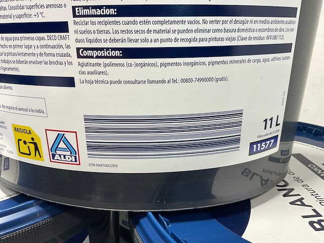 Matte muur- en plafondverf - 11 liter - wit (40x) - afbeelding 5 van  8