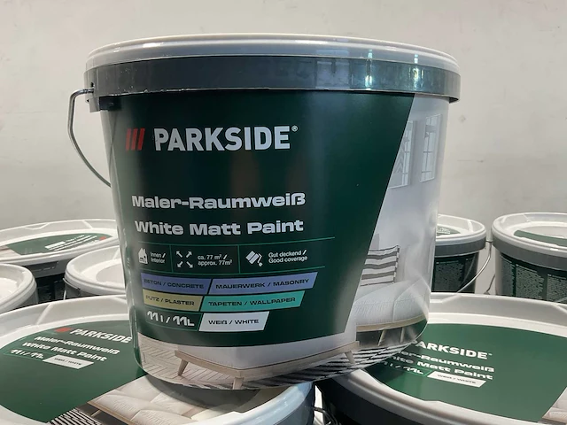 Matte muur- en plafondverf - 11 liter - wit (8x) - afbeelding 1 van  10