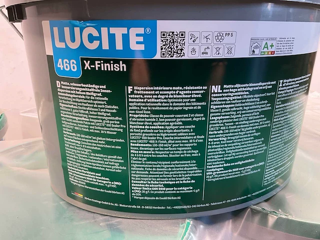 Matte muur- en plafondverf - 12 liter - wit ral 9016 (8x) - afbeelding 2 van  6