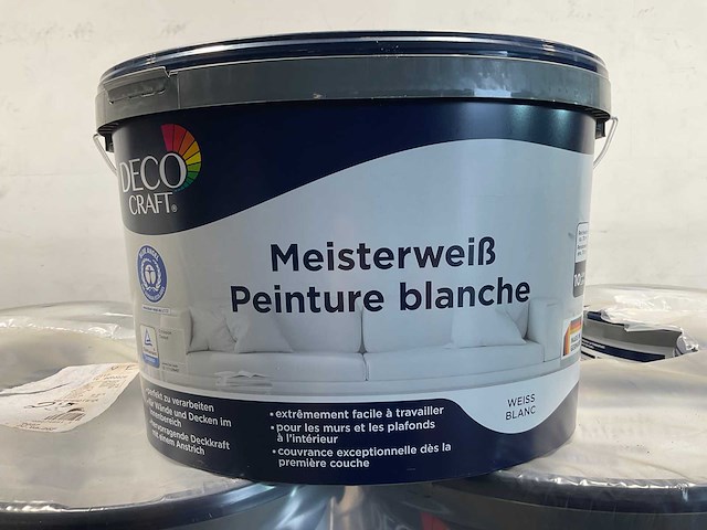 Matte muur- en plafondverf professioneel - 10 liter - wit (10x) - afbeelding 1 van  9