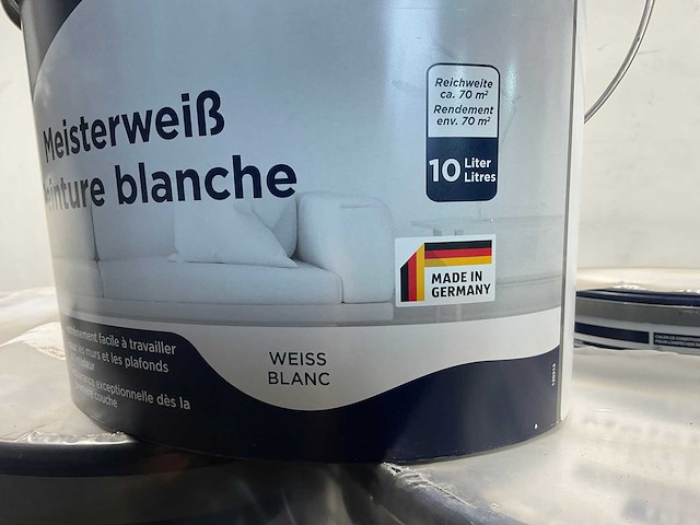Matte muur- en plafondverf professioneel - 10 liter - wit (10x) - afbeelding 3 van  9