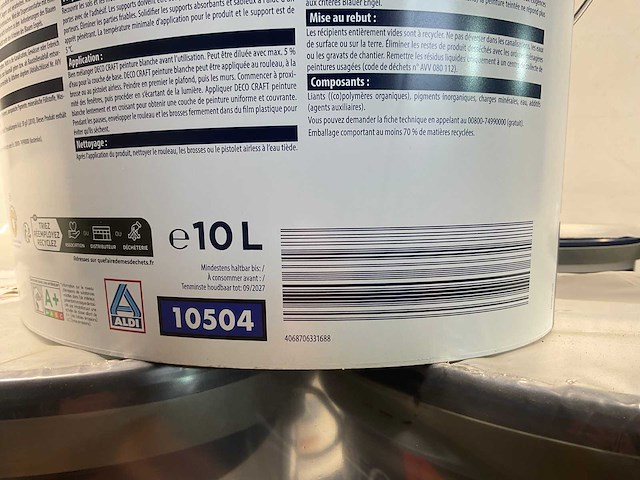 Matte muur- en plafondverf professioneel - 10 liter - wit (10x) - afbeelding 6 van  9