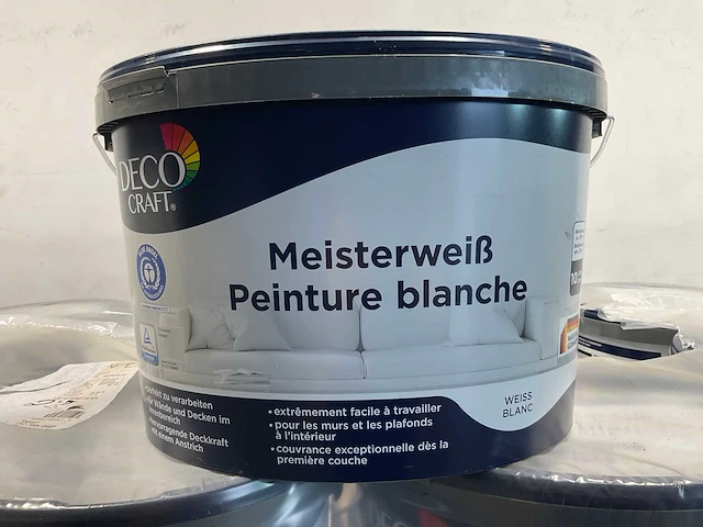 Matte muur- en plafondverf professioneel - 10 liter - wit (10x) - afbeelding 1 van  9