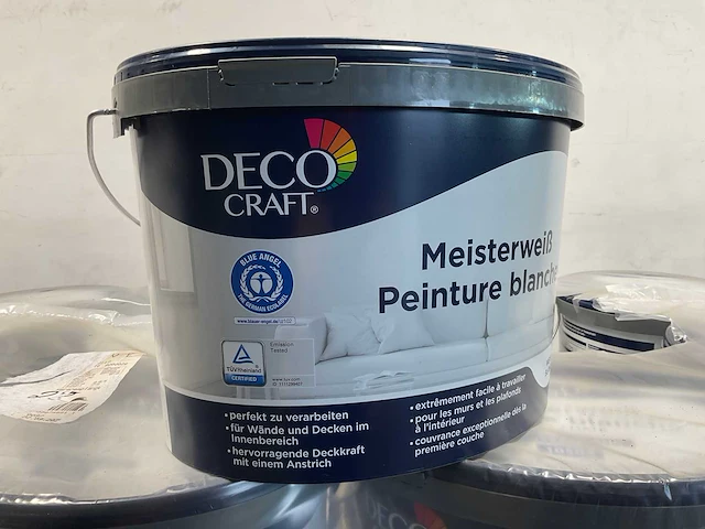 Matte muur- en plafondverf professioneel - 10 liter - wit (10x) - afbeelding 2 van  9