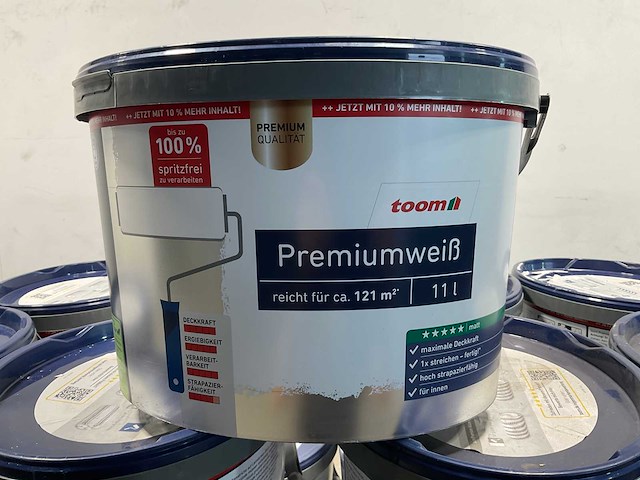 Matte muur- en plafondverf professioneel - 11 liter - wit (16x) - afbeelding 1 van  5