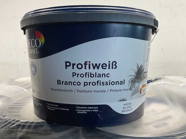 Matte muur- en plafondverf professioneel - 11 liter - wit (19x) - afbeelding 1 van  8