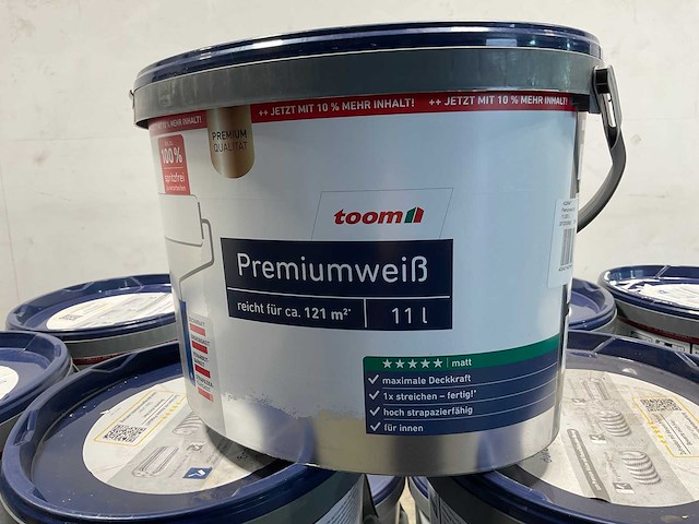 Matte muur- en plafondverf professioneel - 11 liter - wit (8x) - afbeelding 2 van  9