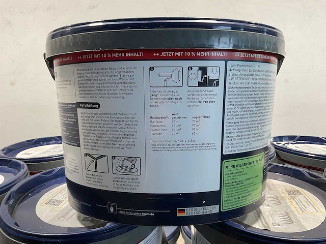 Matte muur- en plafondverf professioneel - 11 liter - wit (8x) - afbeelding 4 van  9