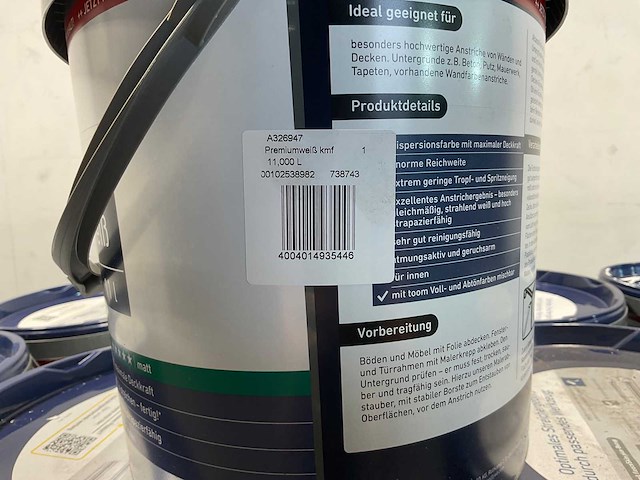Matte muur- en plafondverf professioneel - 11 liter - wit (8x) - afbeelding 6 van  9