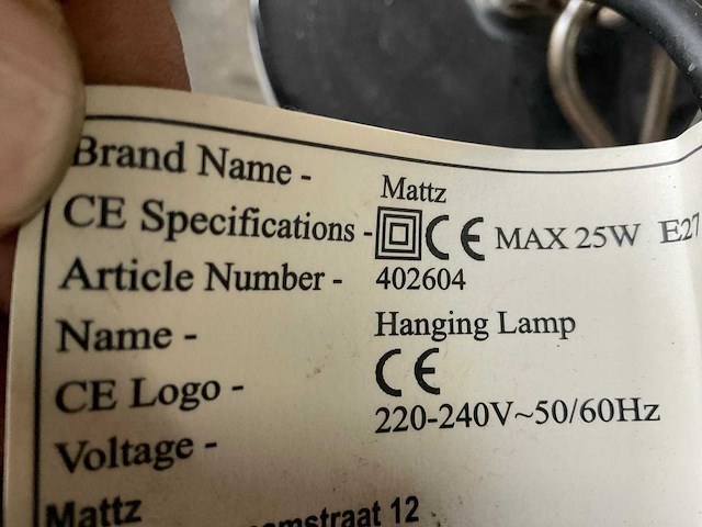 Mattz industriële hanglamp (28x) - afbeelding 5 van  6