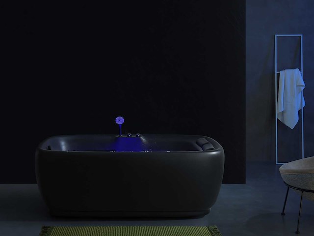 Mawialux 2-persoons vrijstaand massagebad mat zwart met bluetooth - afbeelding 6 van  10