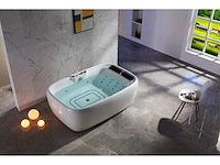 Mawialux 2-persoons vrijstaand massagebad met bluetooth - glans wit - afbeelding 1 van  5