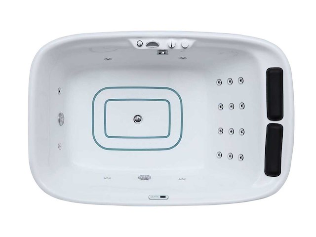 Mawialux 2-persoons vrijstaand massagebad met bluetooth - glans wit - afbeelding 4 van  5