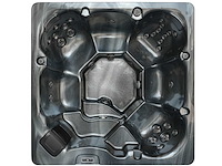 Mawialux 6-persoons plug and play buitenspa (1x 220v stekker) - zwarte binnenkuip