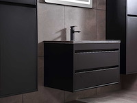 Mawialux badkamermeubel 1-persoons 80cm mat zwart met 1 hangkast - afbeelding 2 van  26